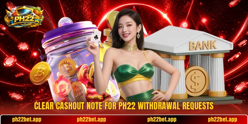 Clear cashout note for PH22 withdrawal requests Clear cashout note for PH22 withdrawal requests