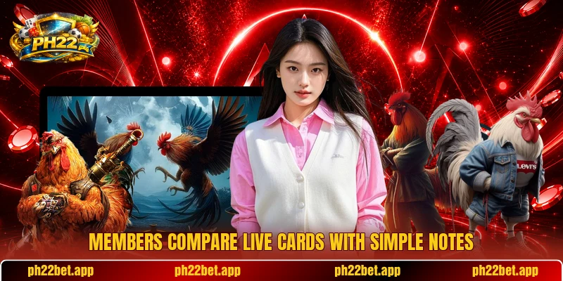 Members compare live cards with simple notes Members compare live cards with simple notes