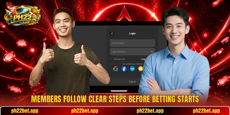 Members follow clear steps before betting starts Members follow clear steps before betting starts