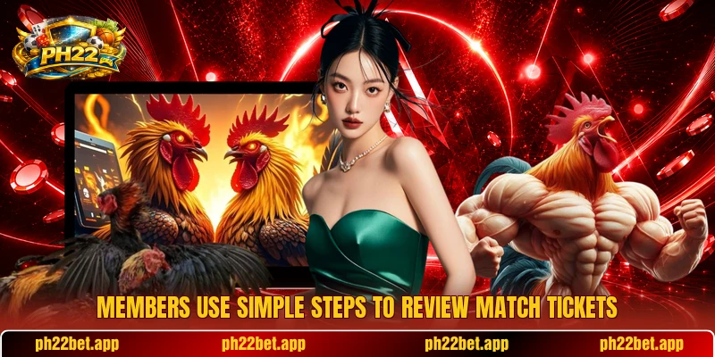 Members use simple steps to review match tickets Members use simple steps to review match tickets