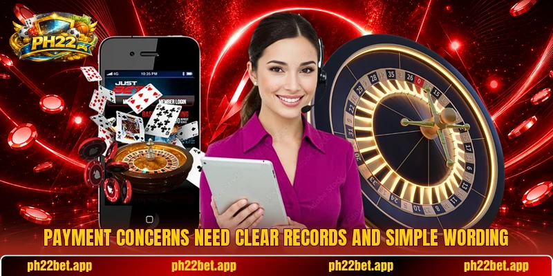 Payment concerns need clear records and simple wording Payment concerns need clear records and simple wording