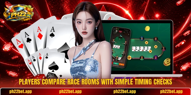 Players compare race rooms with simple timing checks Players compare race rooms with simple timing checks