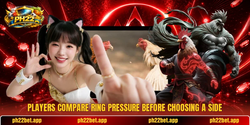 Players compare ring pressure before choosing a side Players compare ring pressure before choosing a side
