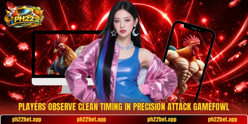Players observe clean timing in Precision attack gamefowl Players observe clean timing in Precision attack gamefowl